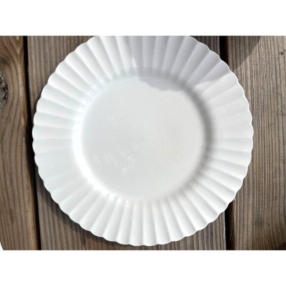 J&G Meakin Chatsworth Ironstone Dinner Plates Set Of 3 Vintage White Ribbed Desi - Picture 8 of 15